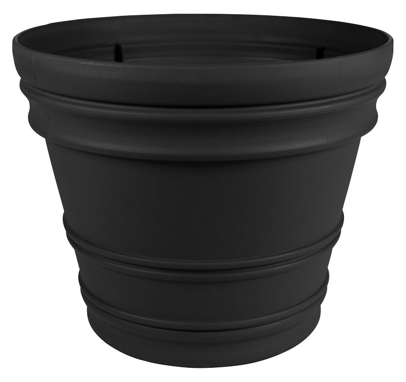 22"BLK Roll Rim Planter