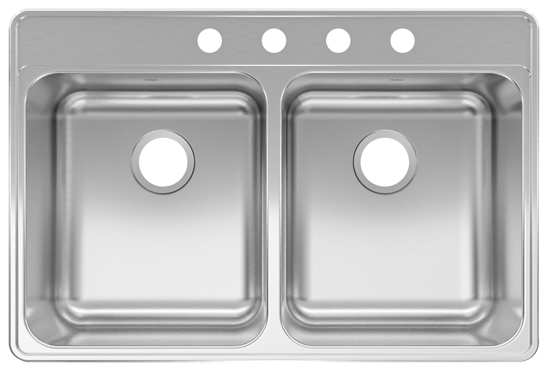 Sink Double Bowl Ss 33x22x8in