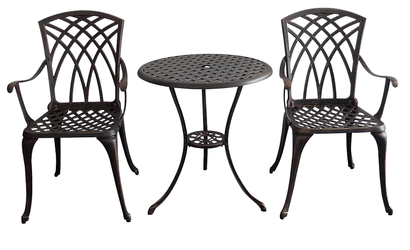 Bistro Set Antique Bronze Alum