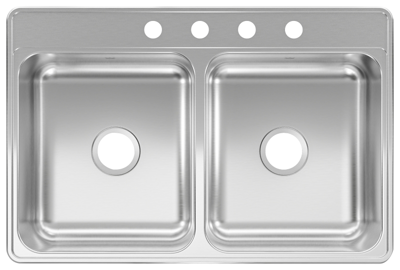 Sink Double Bowl Ss 33x22x6in