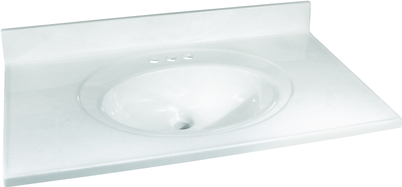 Vanty Top 37"x22" Mar Wht Ctrtp