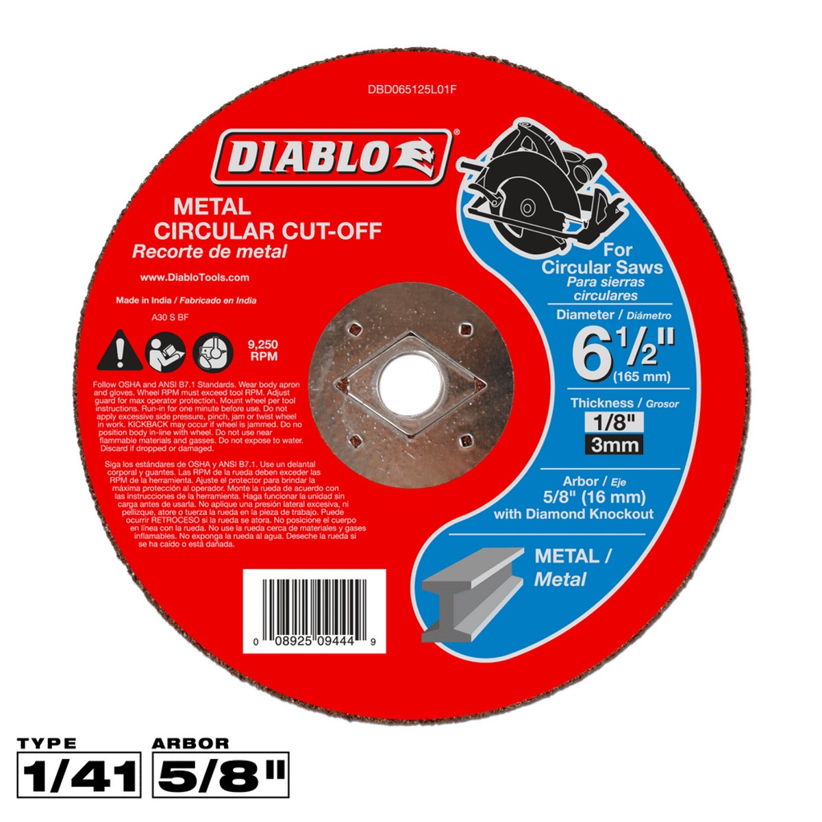 6-1/2x1/8x5/8 Circ Disc