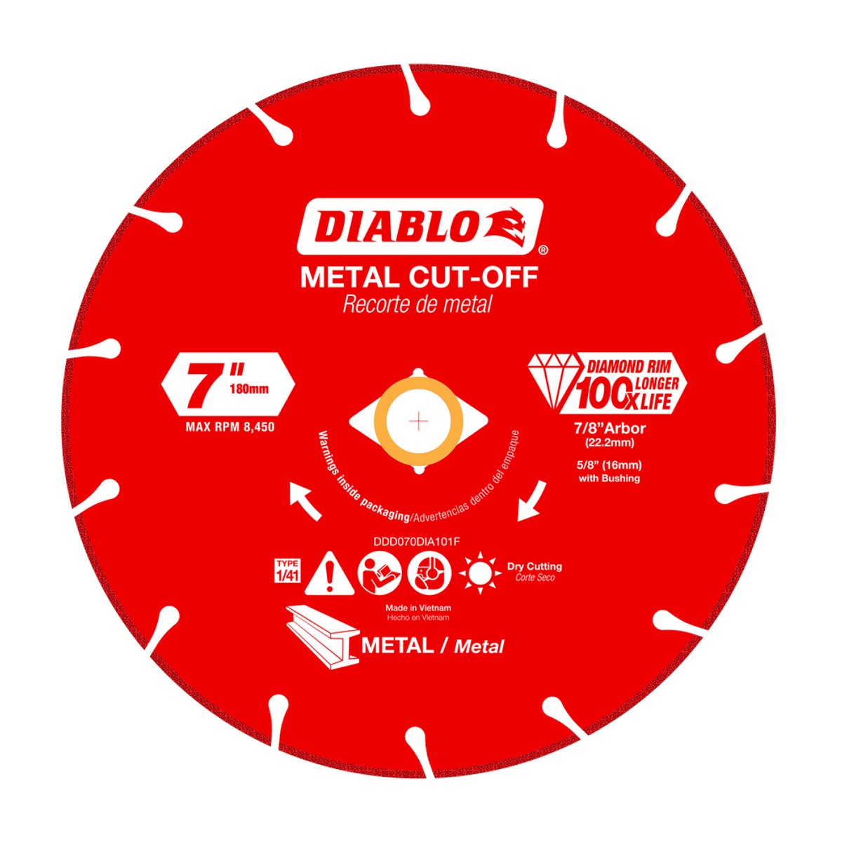 7" Diam Mtl Cut Wheel