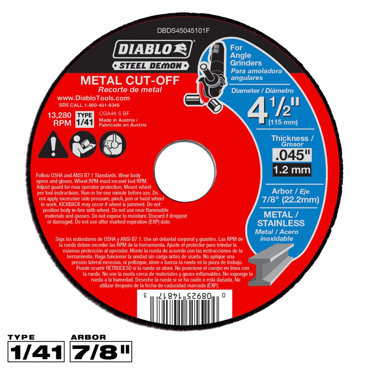4-1/2Type1stmtlCut-OffDisc