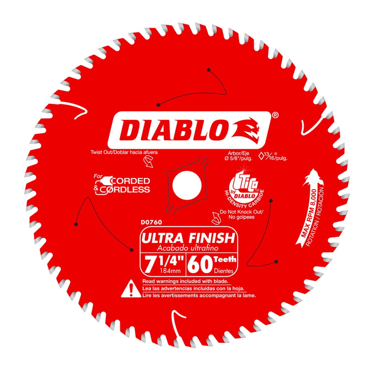 7-1/4x60t Finish Blade
