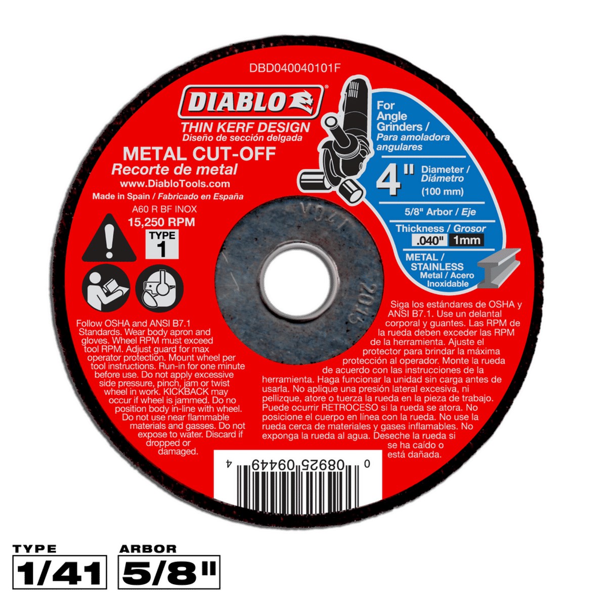 4x.040x5/8 Cut Disc