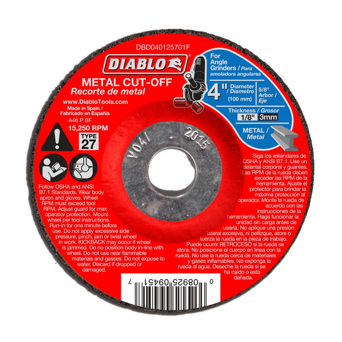 4x1/8x5/8 Mtl Cut Disc