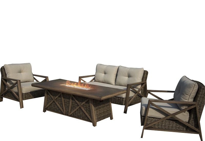 Chat Set W/fire Tbl 72in