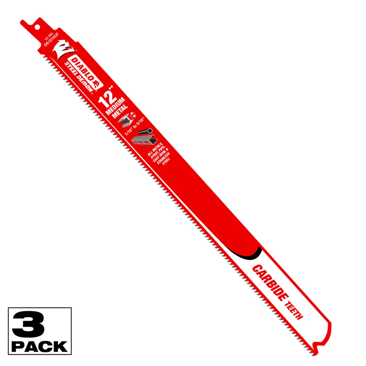3pk 12''mtl Recip Blade