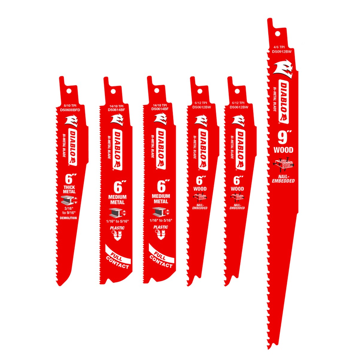 6pc Recip Stl Blade Set